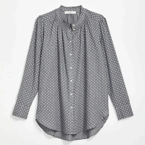 LOFT | Dotted Ruffle Collar Shirt - Picture 4 of 4